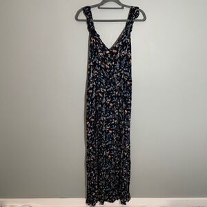 NEW American Eagle‎ Outfitters Floral Maxi Romper Dress Ruffle Straps V Neck